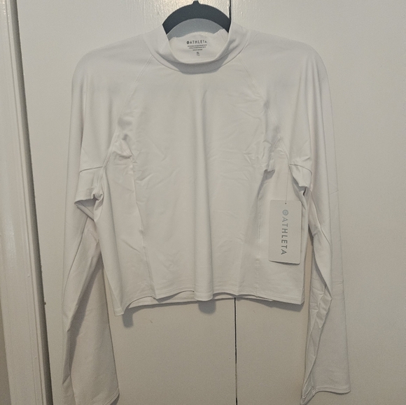Athleta NWT Interval Mock Neck Top White - Picture 2 of 5